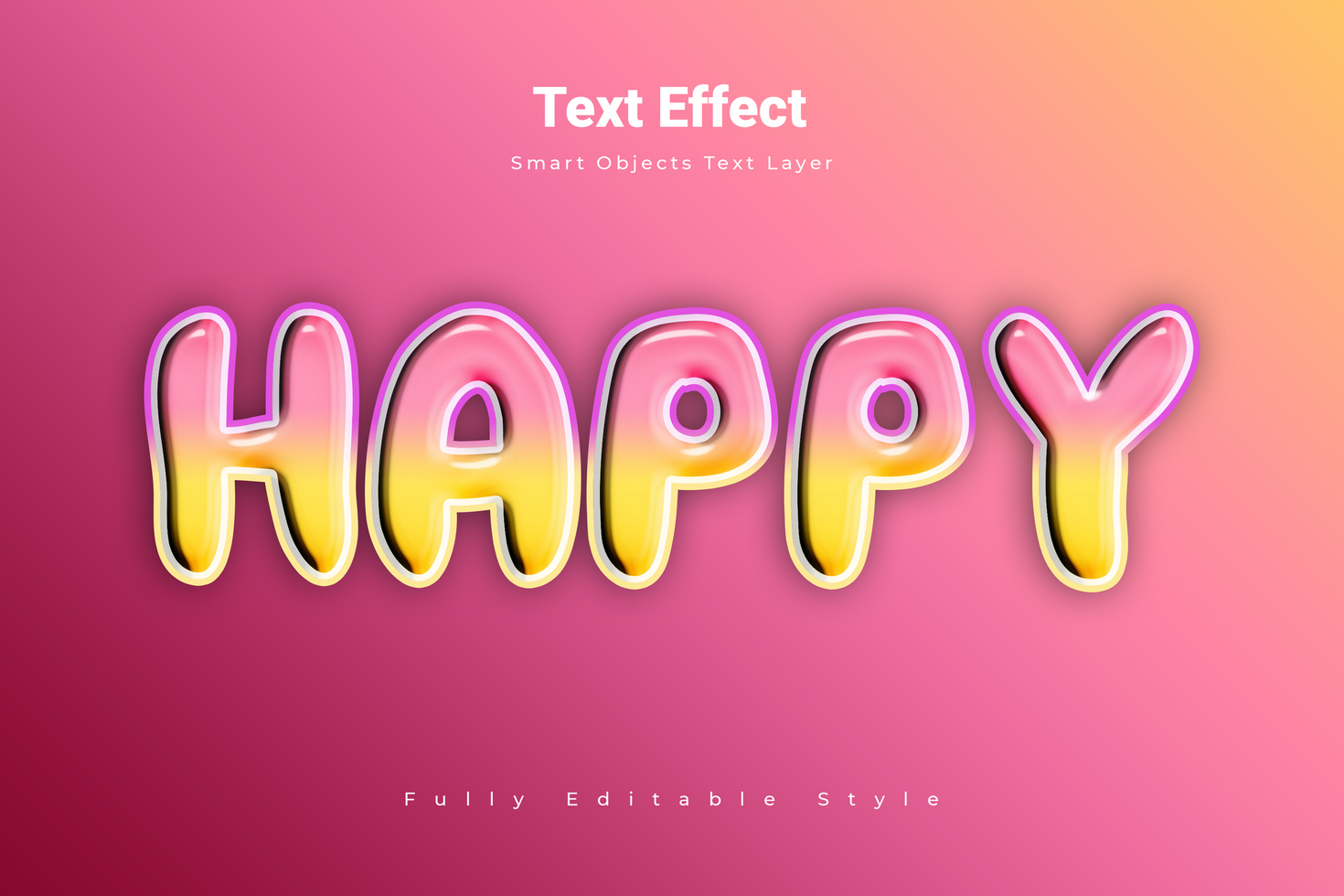 Happy Text Style Effect Mockup psd