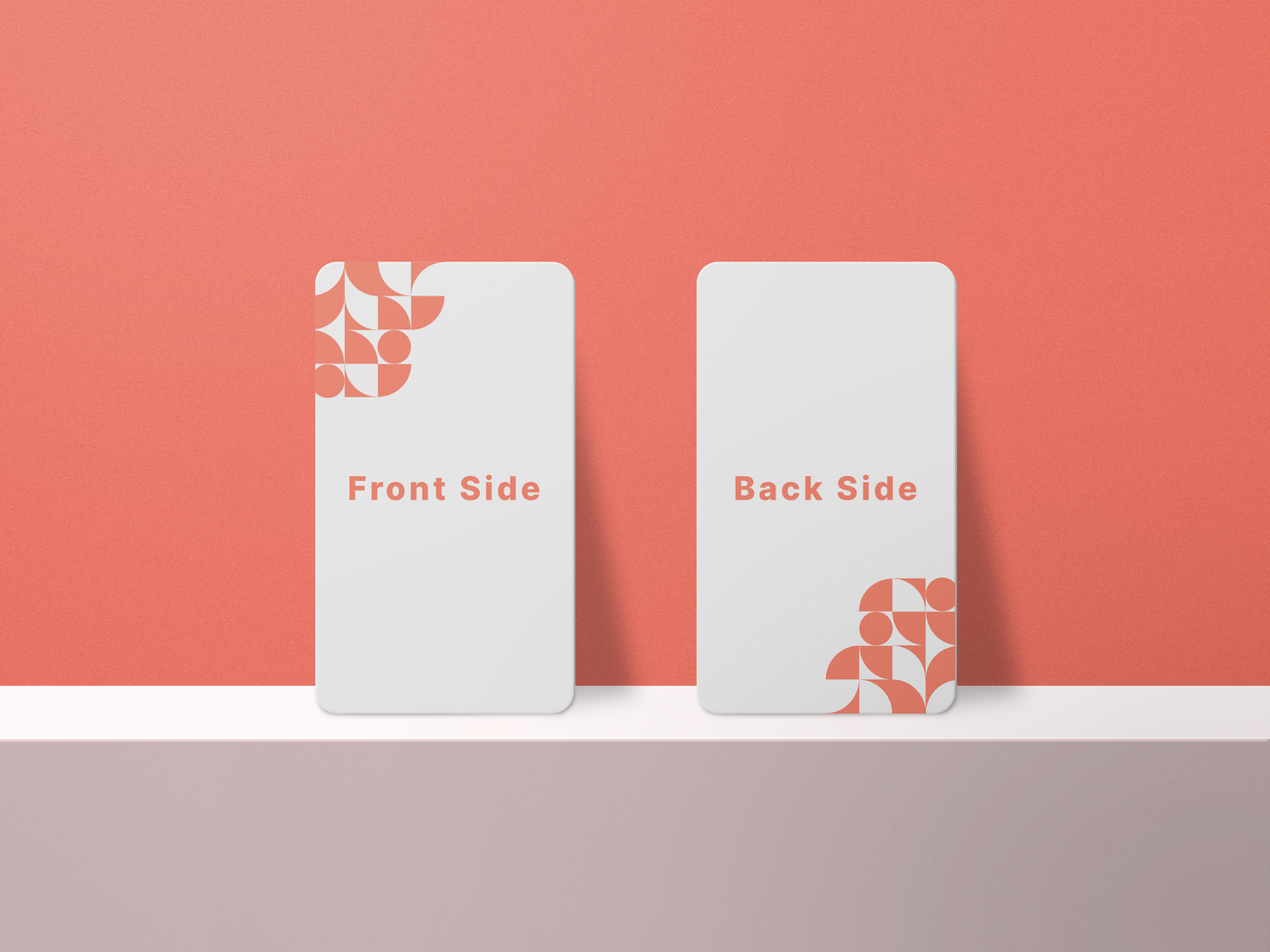 Vertical Minimalist Business Card Mockup psd