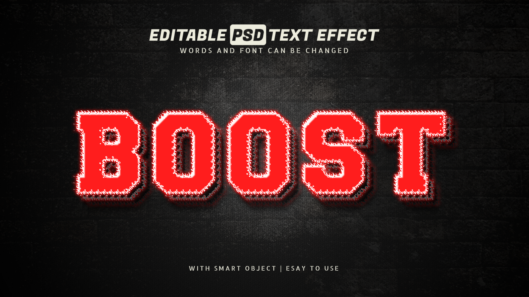 Red light neon text effect editable psd