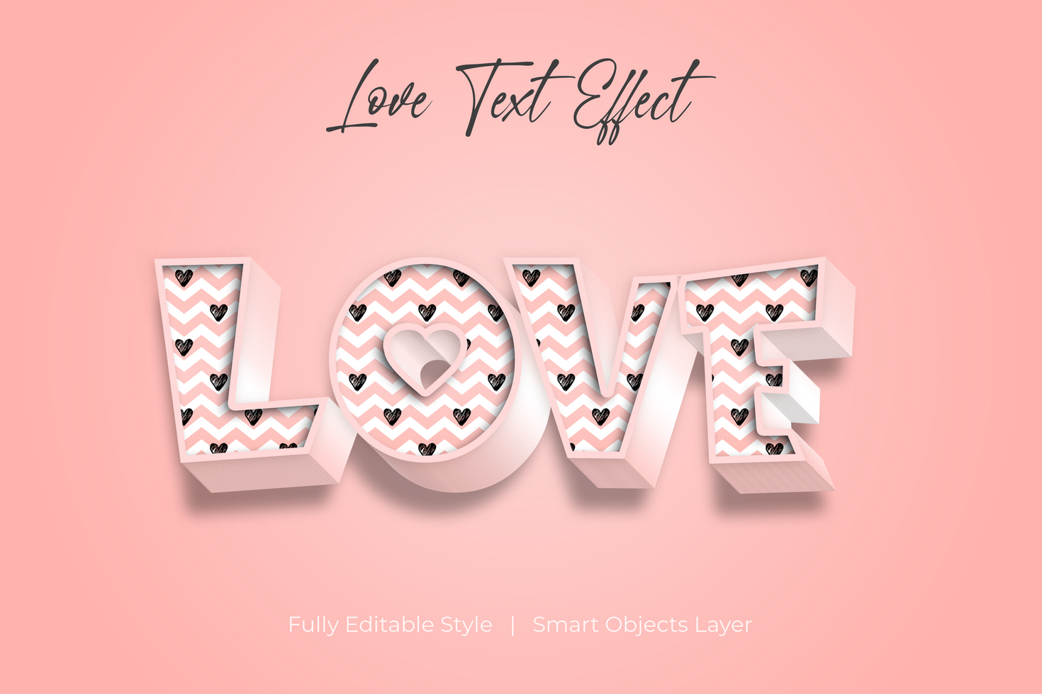 Love Text Style Effect Mockup psd