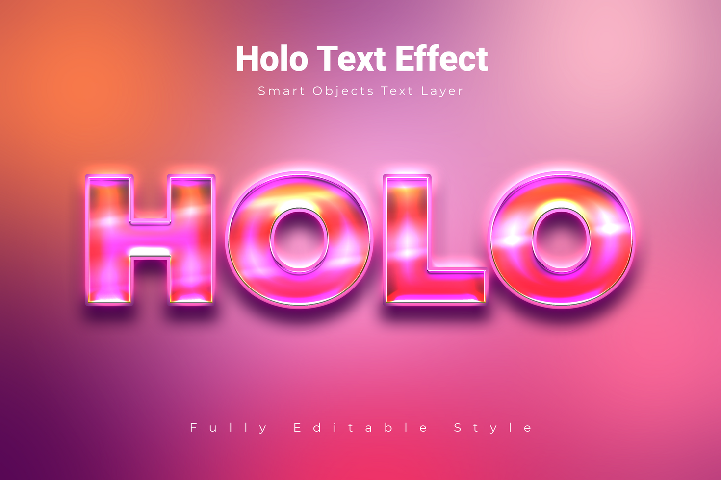 Holo Text Style Effect Mockup psd