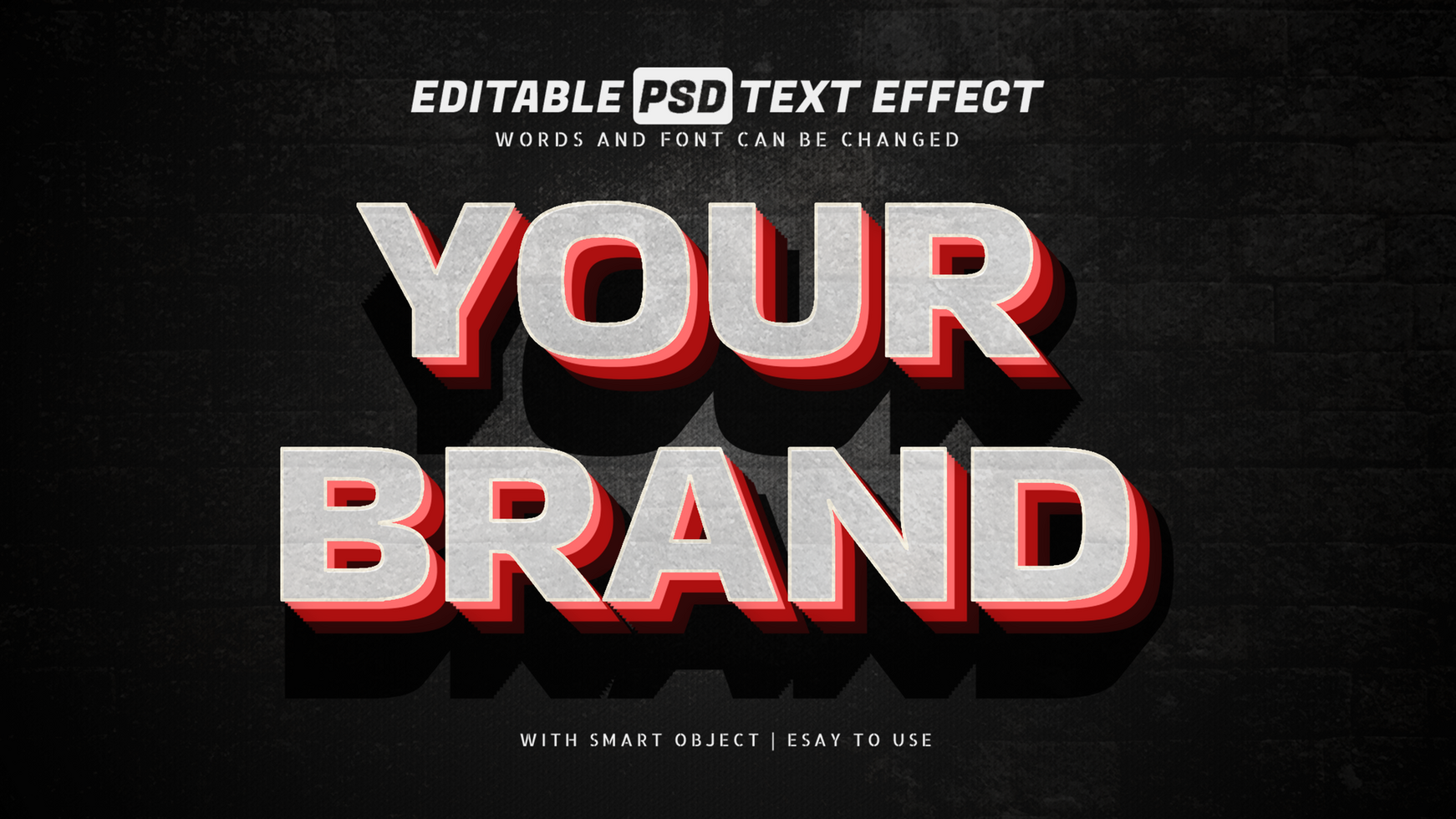 Your brand 3d text effect editable psd