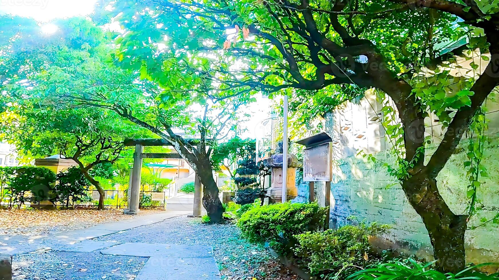 A small park next to Shusse Inari Shrine in Yocho-cho, Shinjuku-ku, Tokyo, Japan. photo