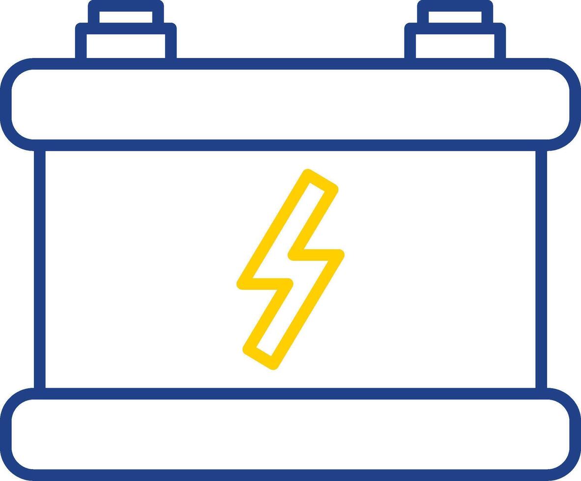 Car Battery Line Two Color Icon vector