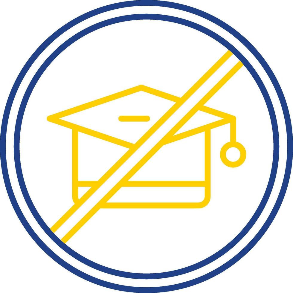 No Education Line Two Color Icon vector