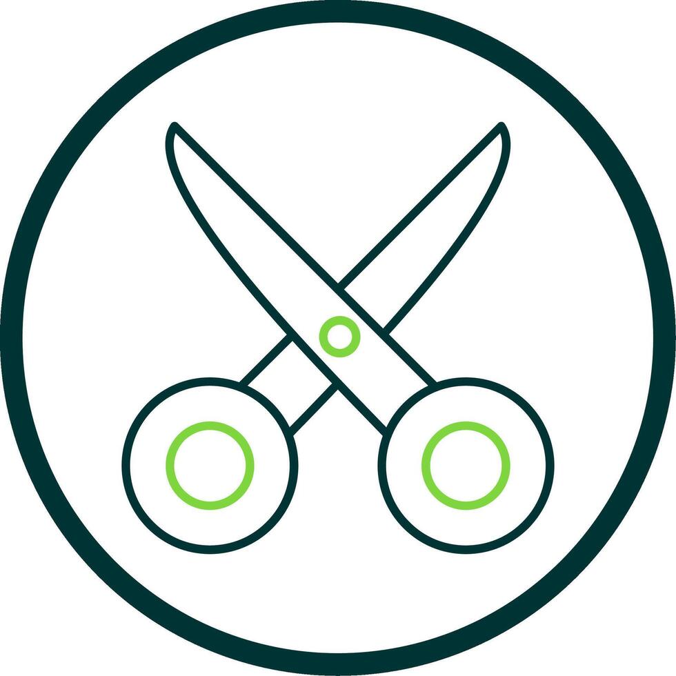 Scissors Line Circle Icon vector