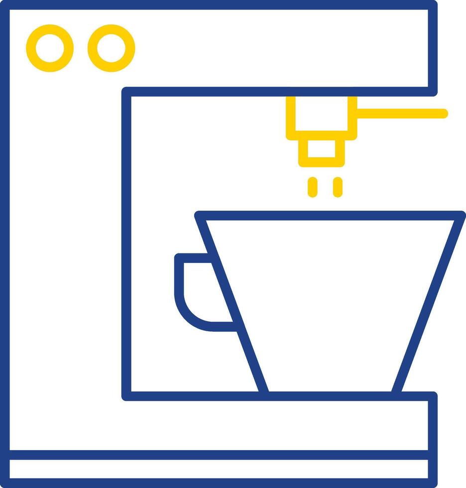 Coffee Machine Line Two Color Icon vector