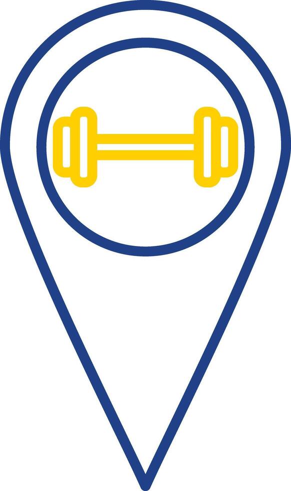Gym Location Line Two Color Icon vector