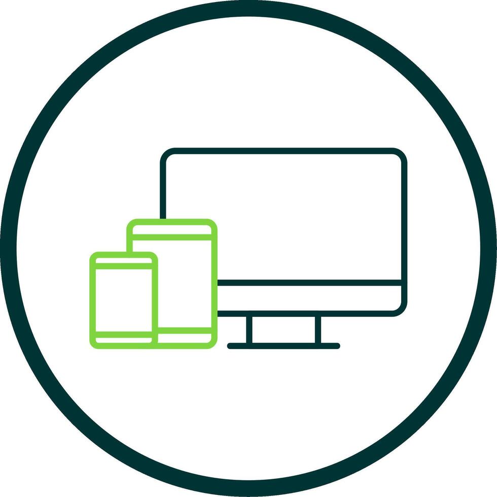 Responsive Design Line Circle Icon vector