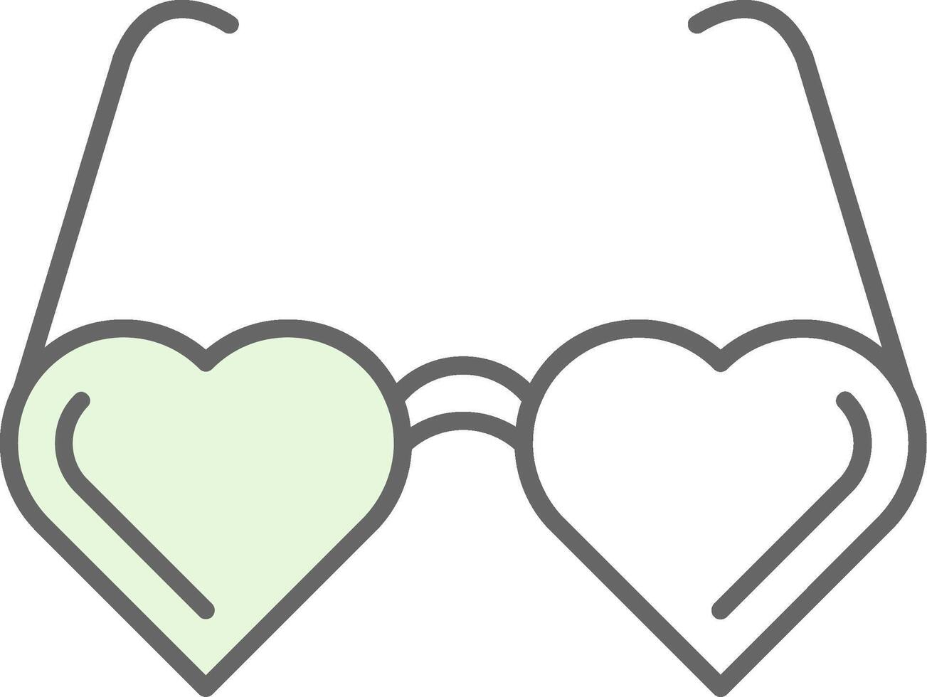 Heart Glasses Fillay Icon vector