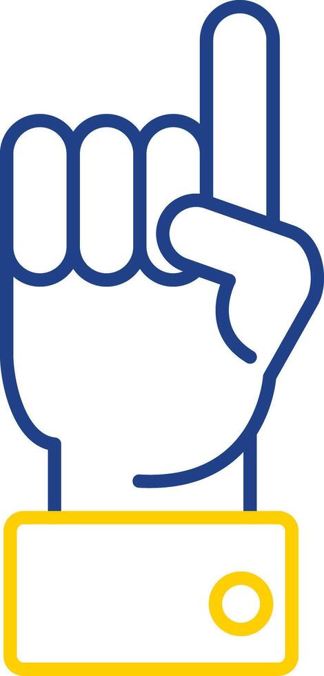 Raised Finger Line Two Color Icon vector