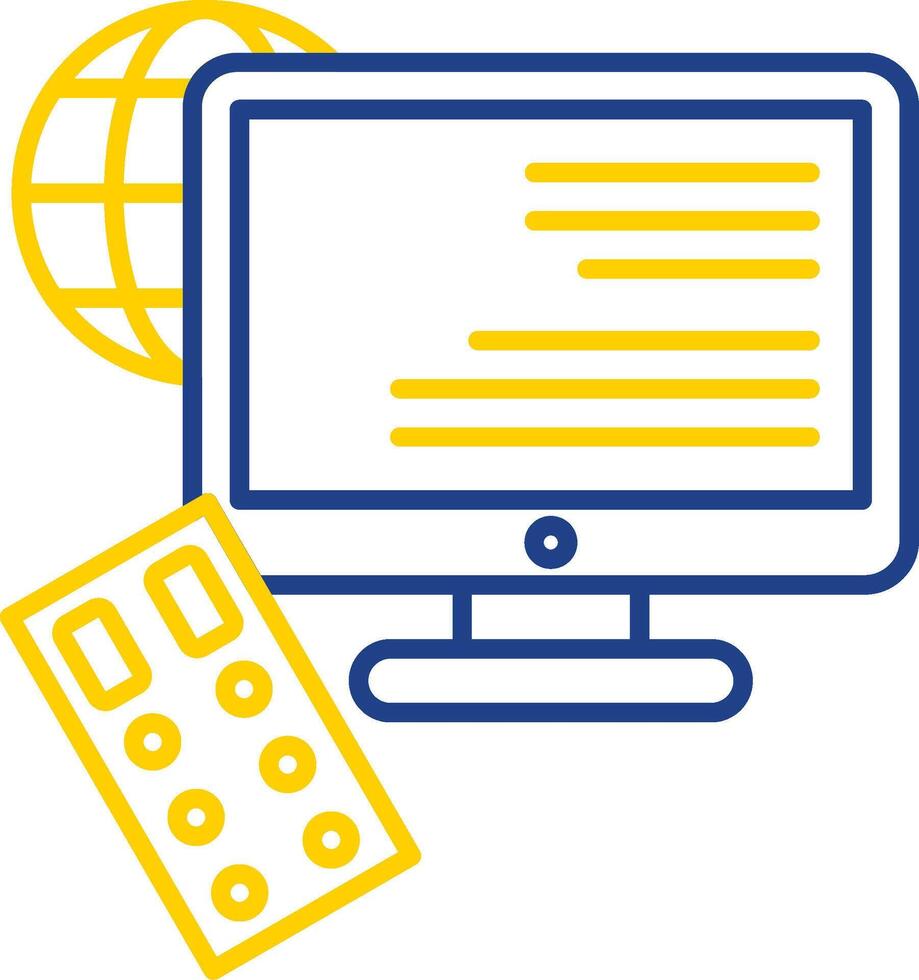 Remote Access Line Two Color Icon vector