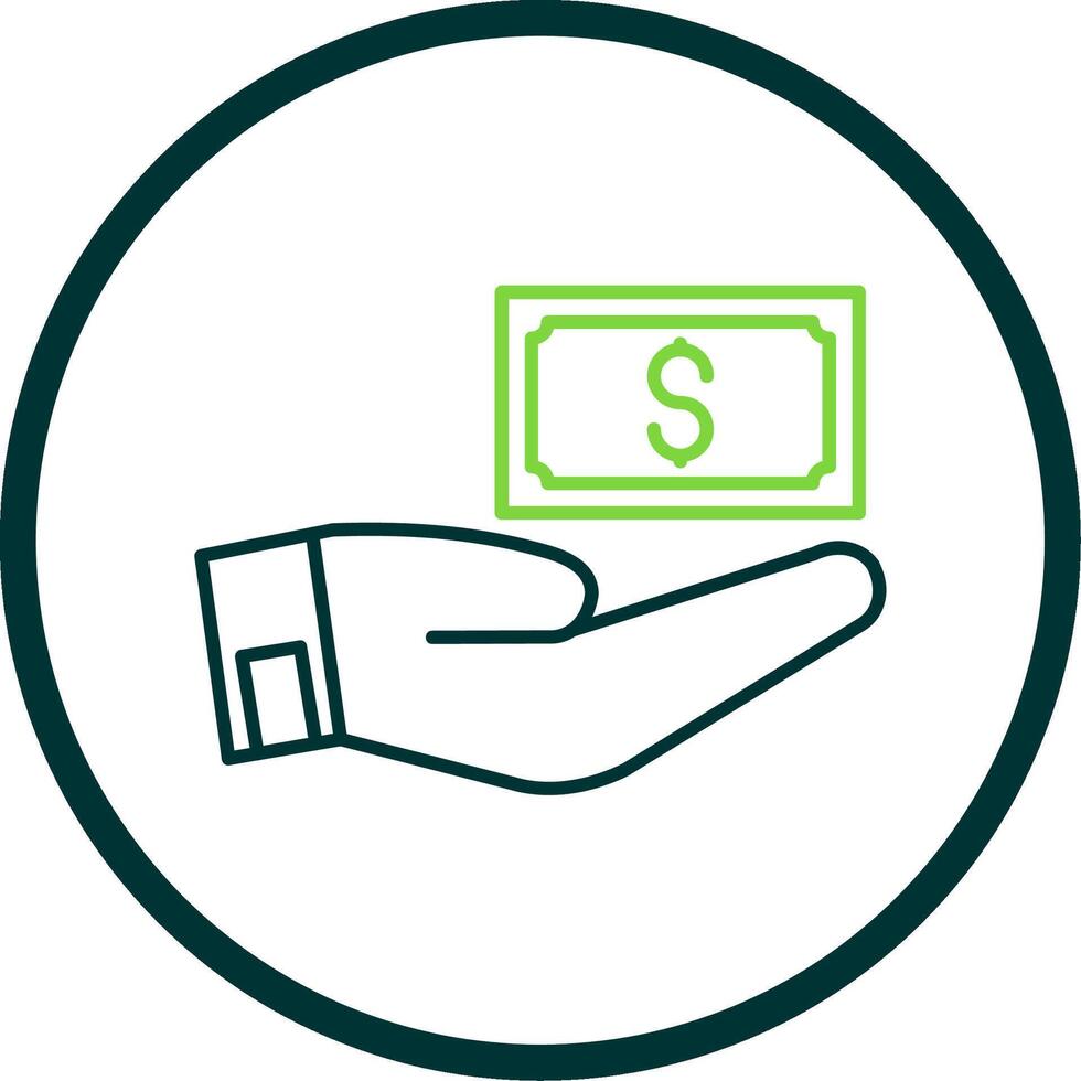 Give Money Line Circle Icon vector