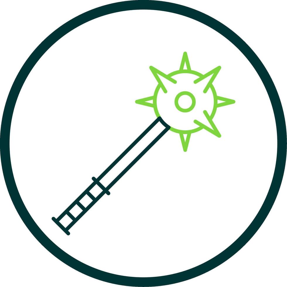 Mace Line Circle Icon vector