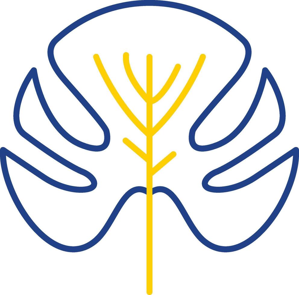 Monstera Line Two Color Icon vector