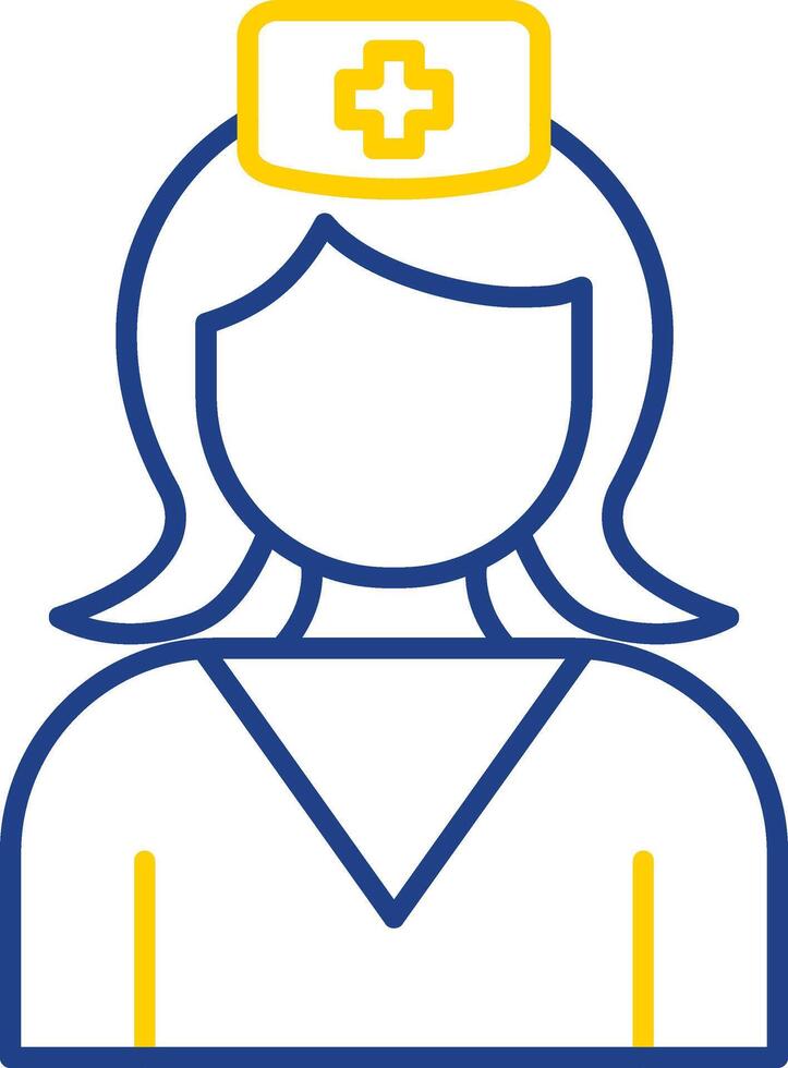 Nurse Line Two Color Icon vector