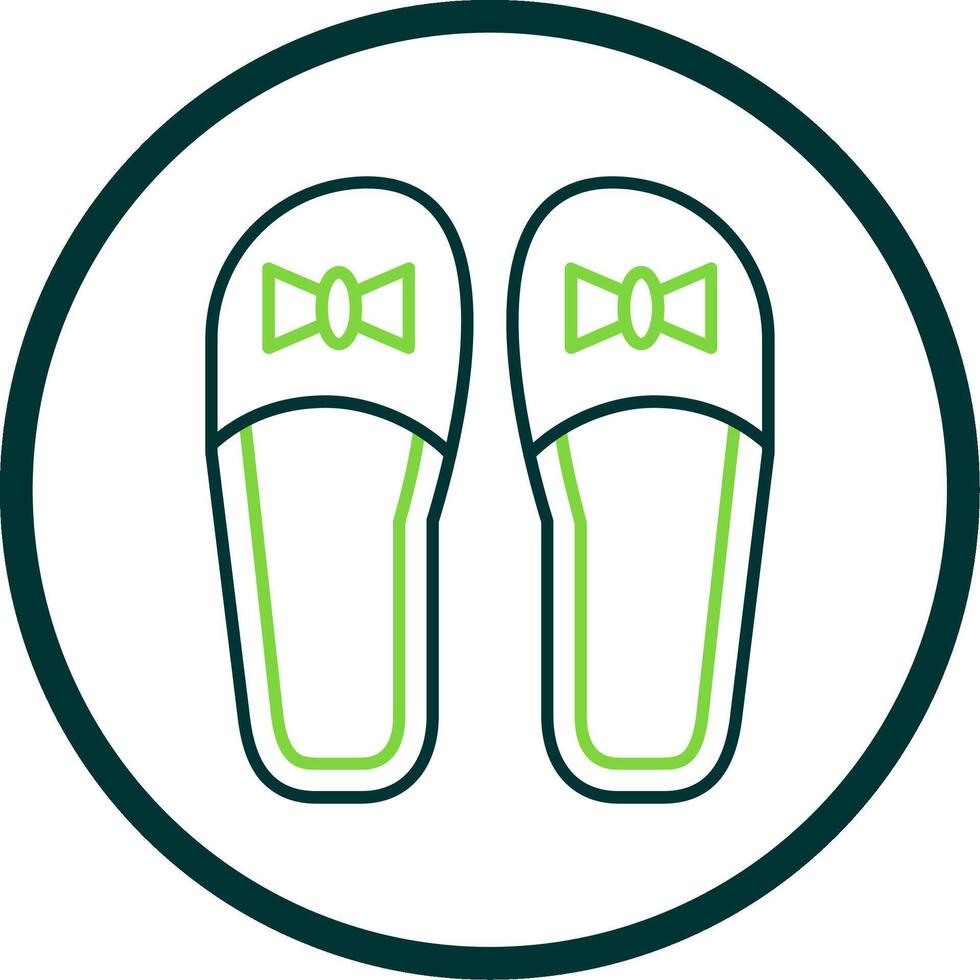 Slippers Line Circle Icon vector