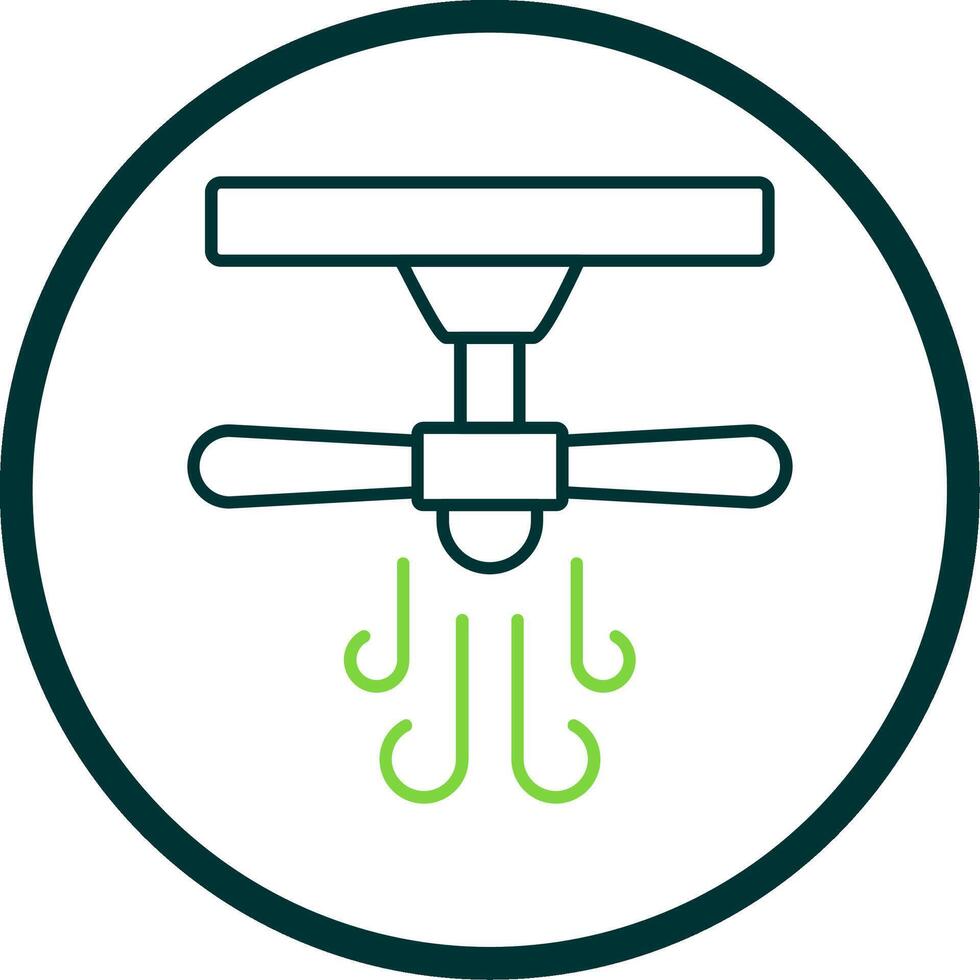 Ceiling Fan Line Circle Icon vector