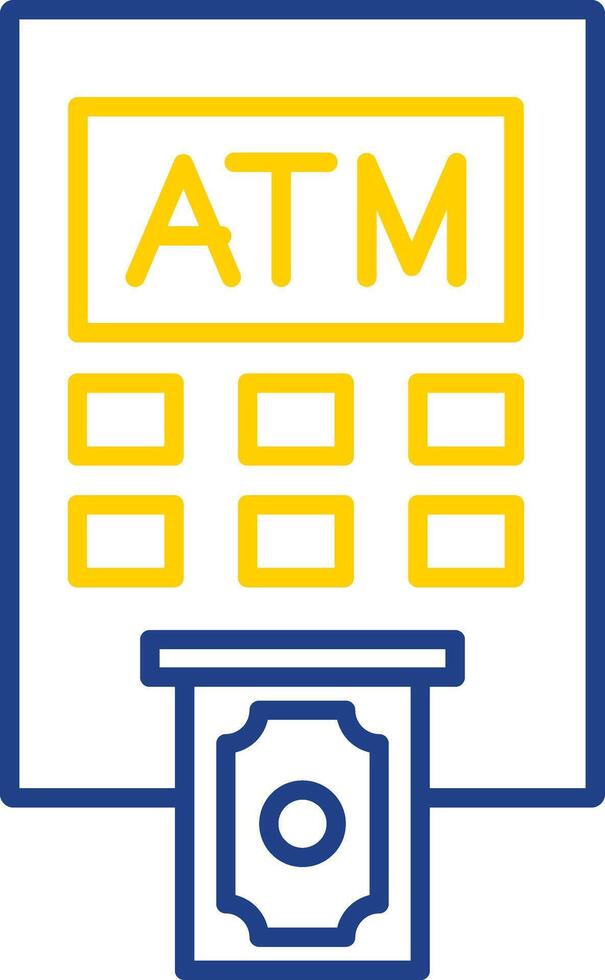 Atm Machine Line Two Color Icon vector