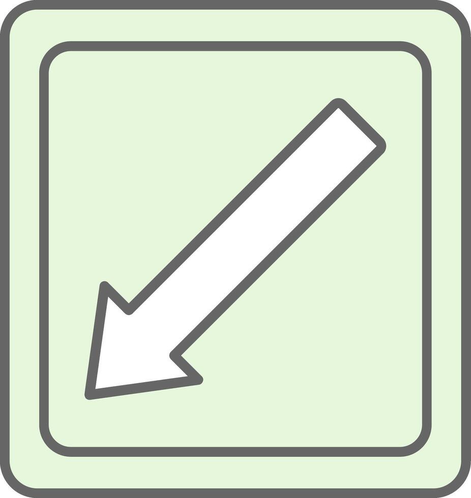 Diagonal Arrow Fillay Icon vector
