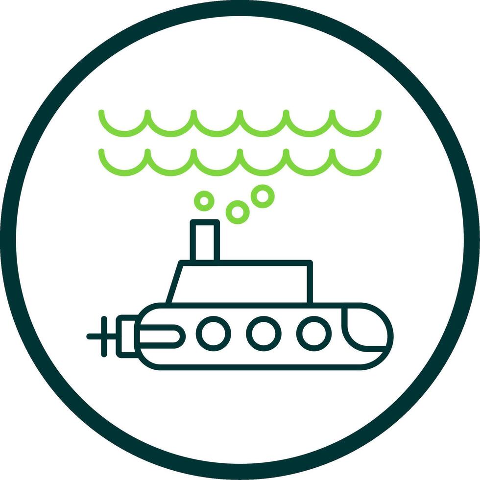 Submarine Line Circle Icon vector