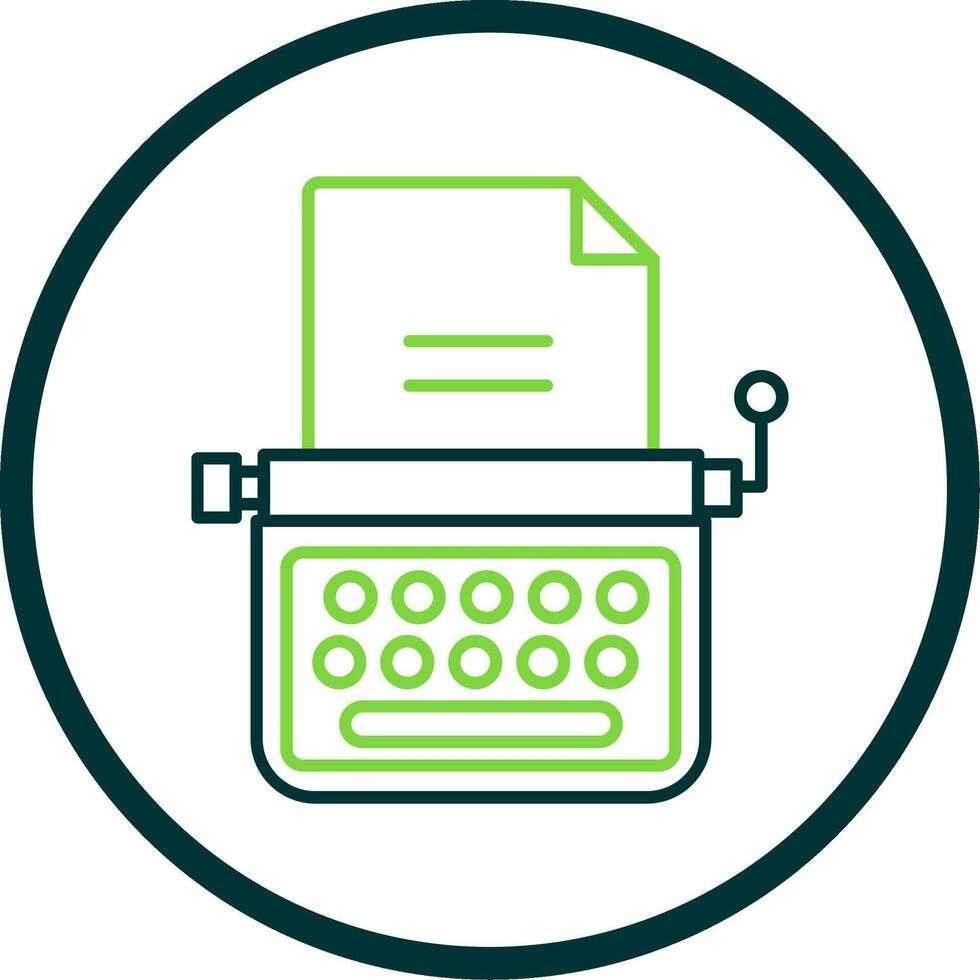 Typewriter Line Circle Icon vector