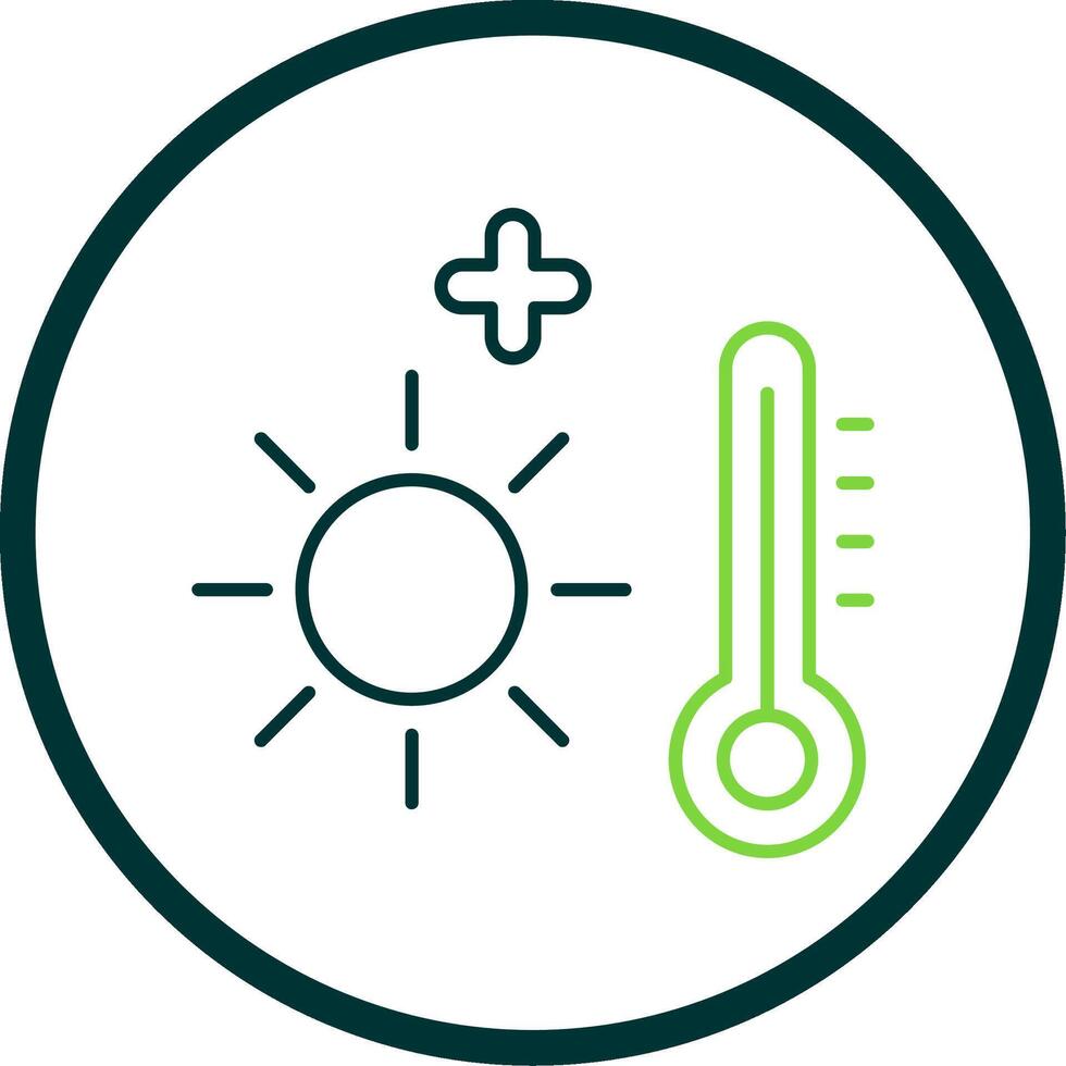 Heat Wave Line Circle Icon vector