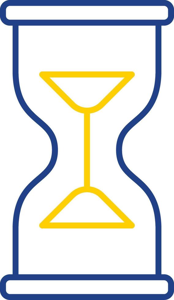 icono de dos colores de línea de reloj de arena vector