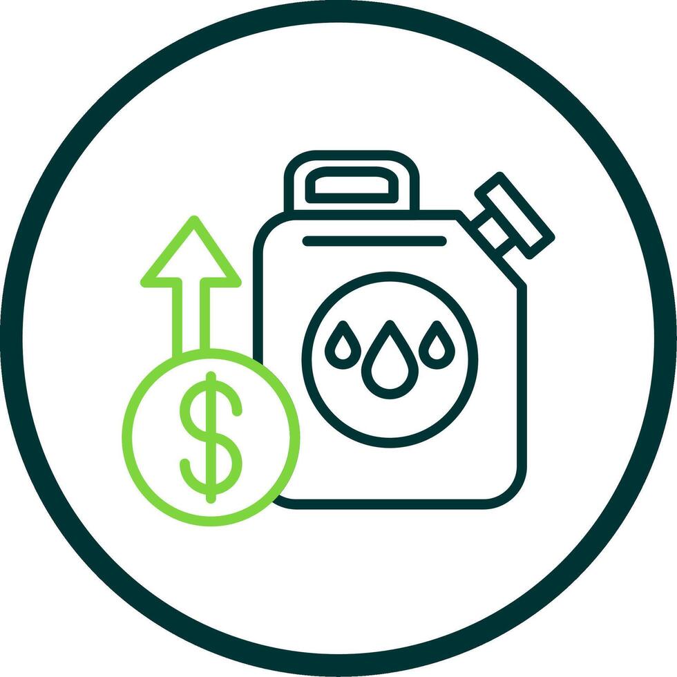 Oil Price Line Circle Icon vector