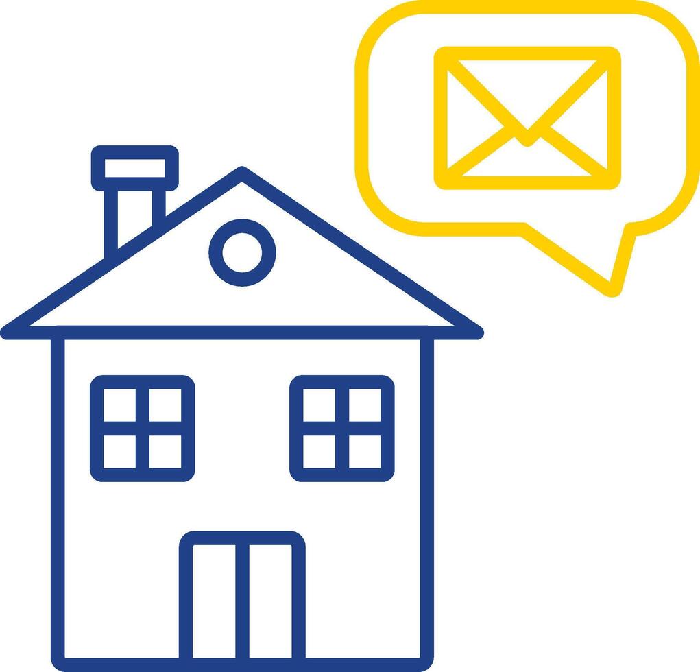 Home Message Line Two Color Icon vector