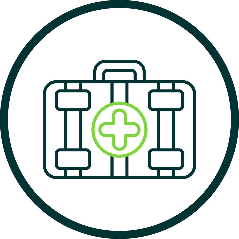 First Aid Kit Line Circle Icon vector