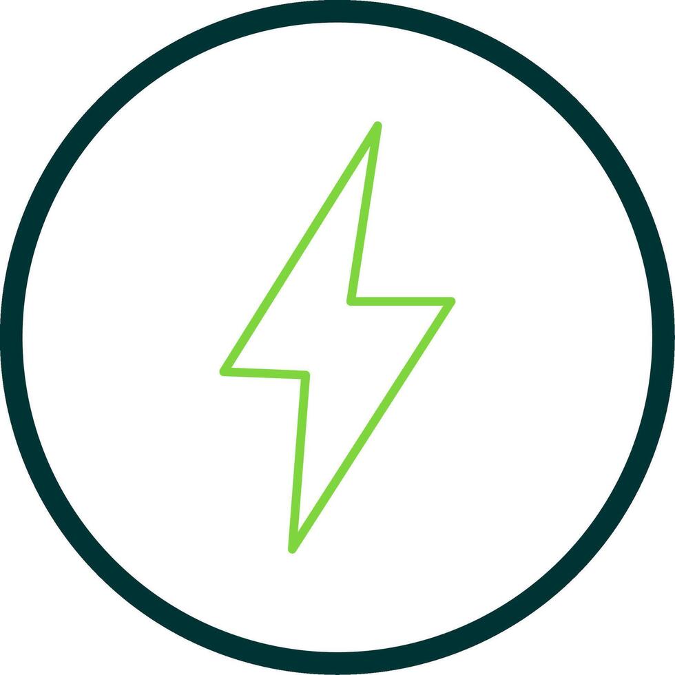 Thunder Line Circle Icon vector