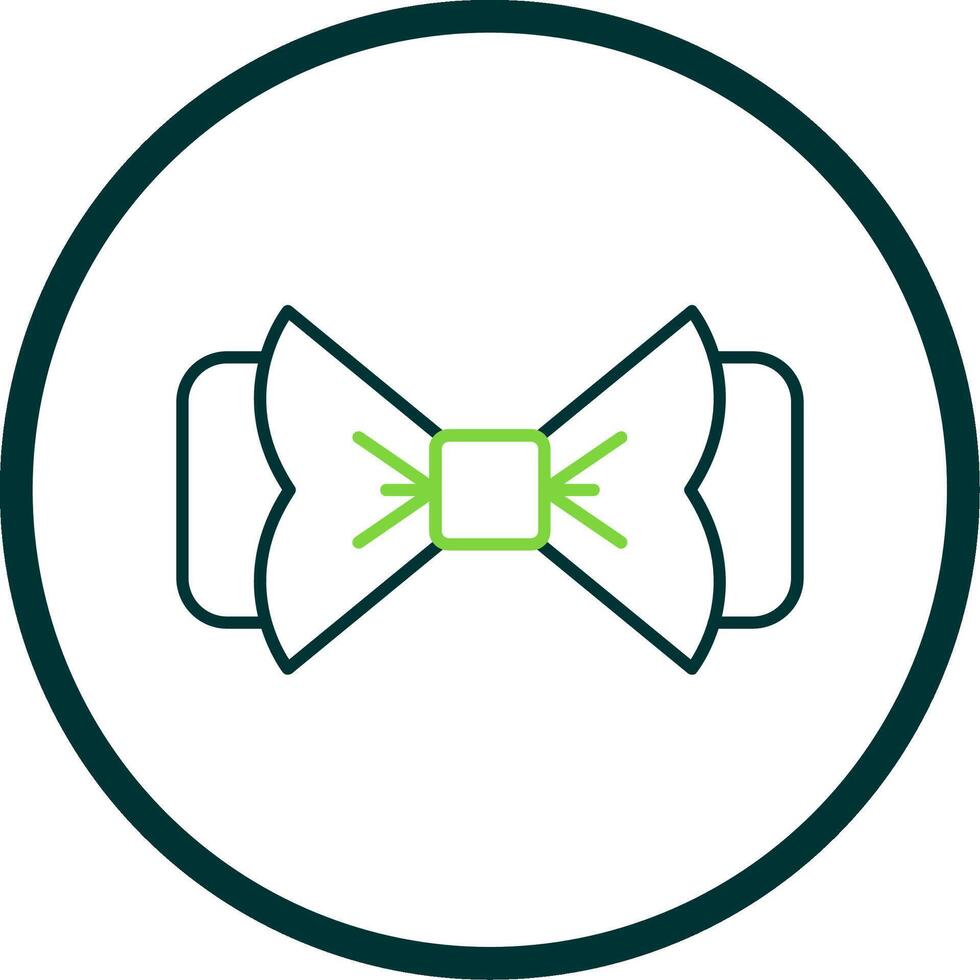 Bow Tie Line Circle Icon vector