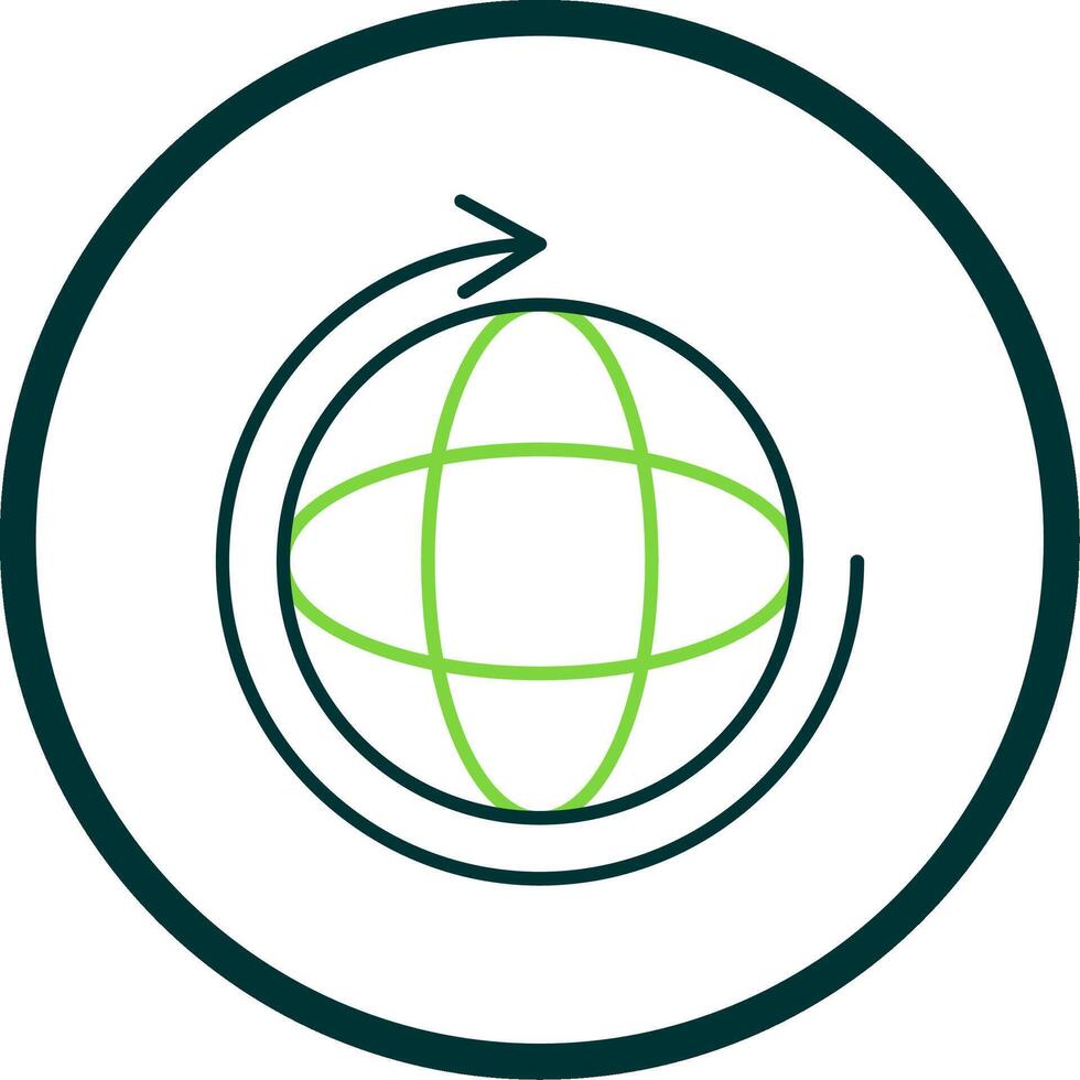 Earth Cycles Line Circle Icon vector