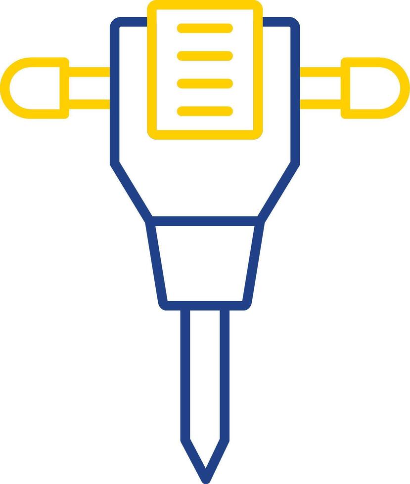 Jack Hammer Line Two Color Icon vector