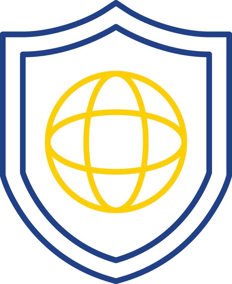 Protected Network Line Two Color Icon vector