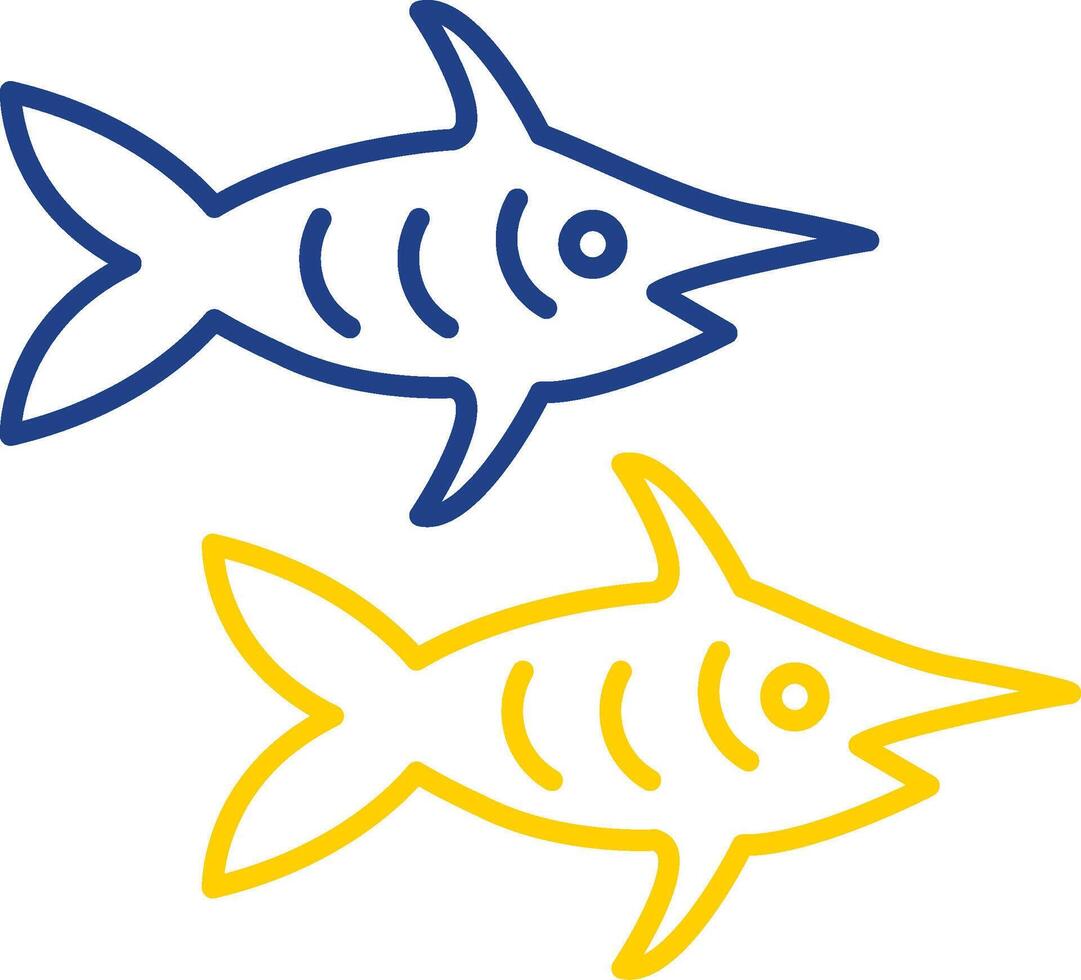 Swordfish Line Two Color Icon vector