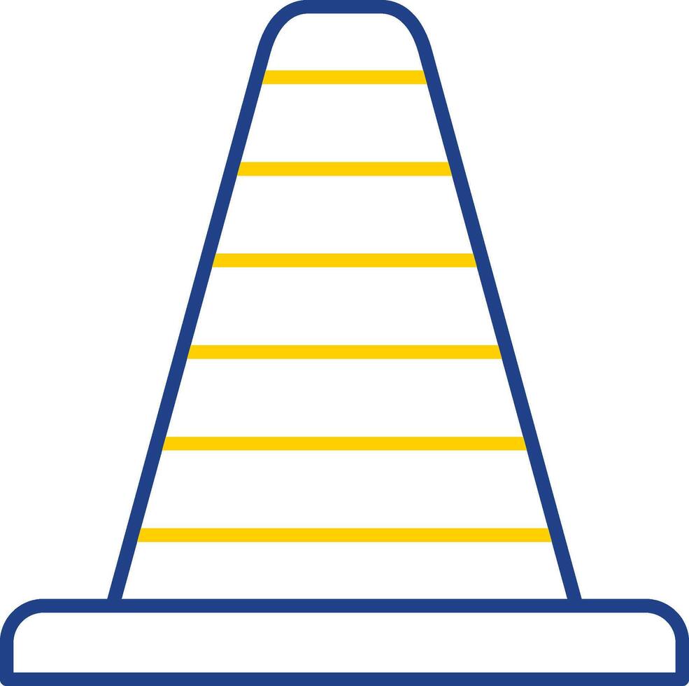 Traffic Cone Line Two Color Icon vector