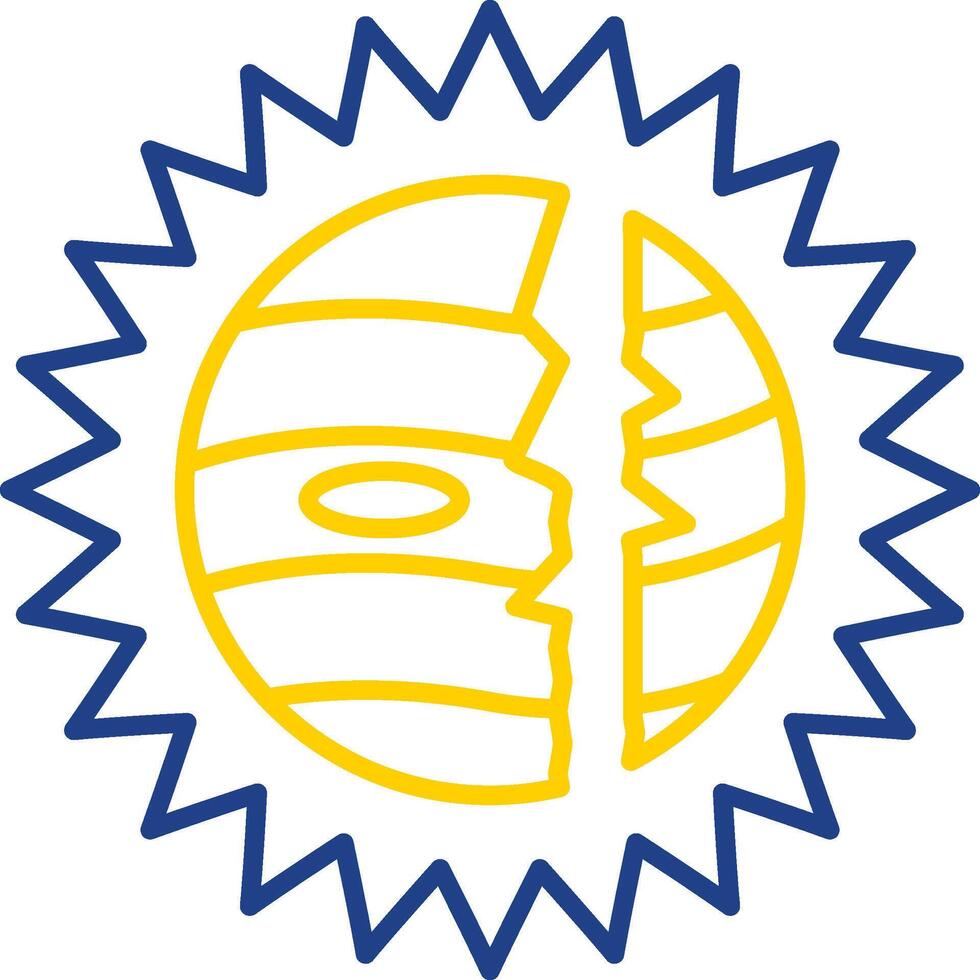 Destroyed Line Two Color Icon vector