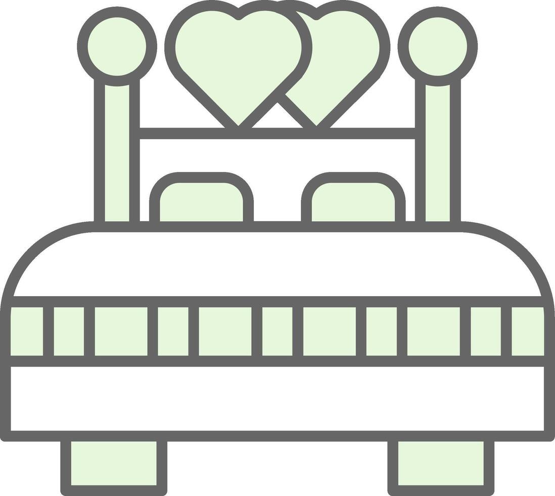 Double Bed Fillay Icon vector