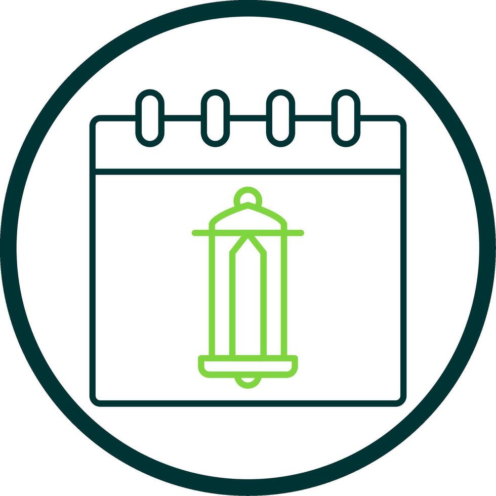Calendar Line Circle Icon vector