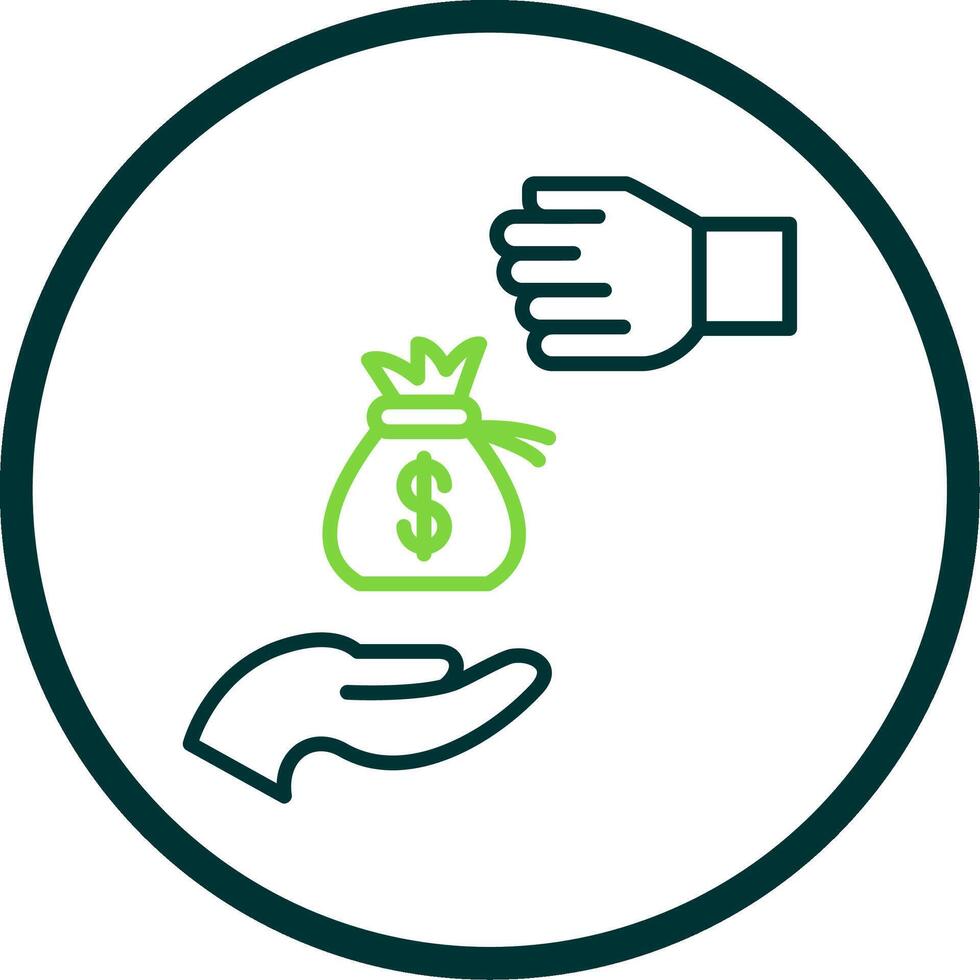 Bribery Line Circle Icon vector