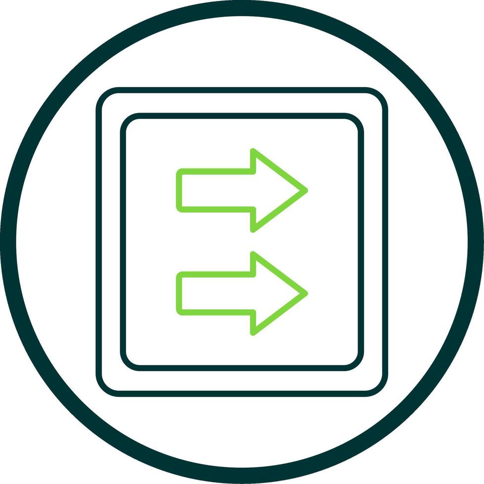 Fast Forward Line Circle Icon vector