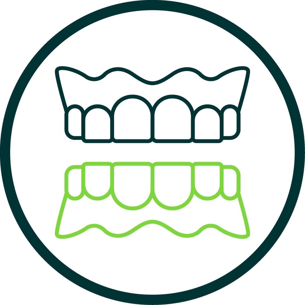Denture Line Circle Icon vector