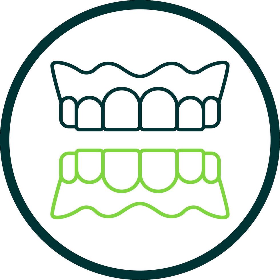 Denture Line Circle Icon vector