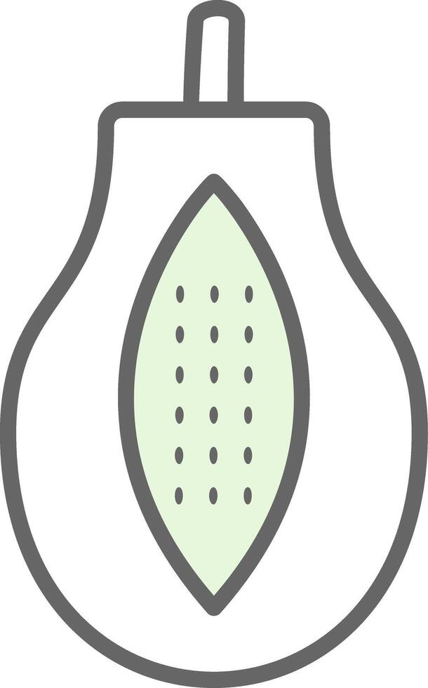 papaya relleno icono vector