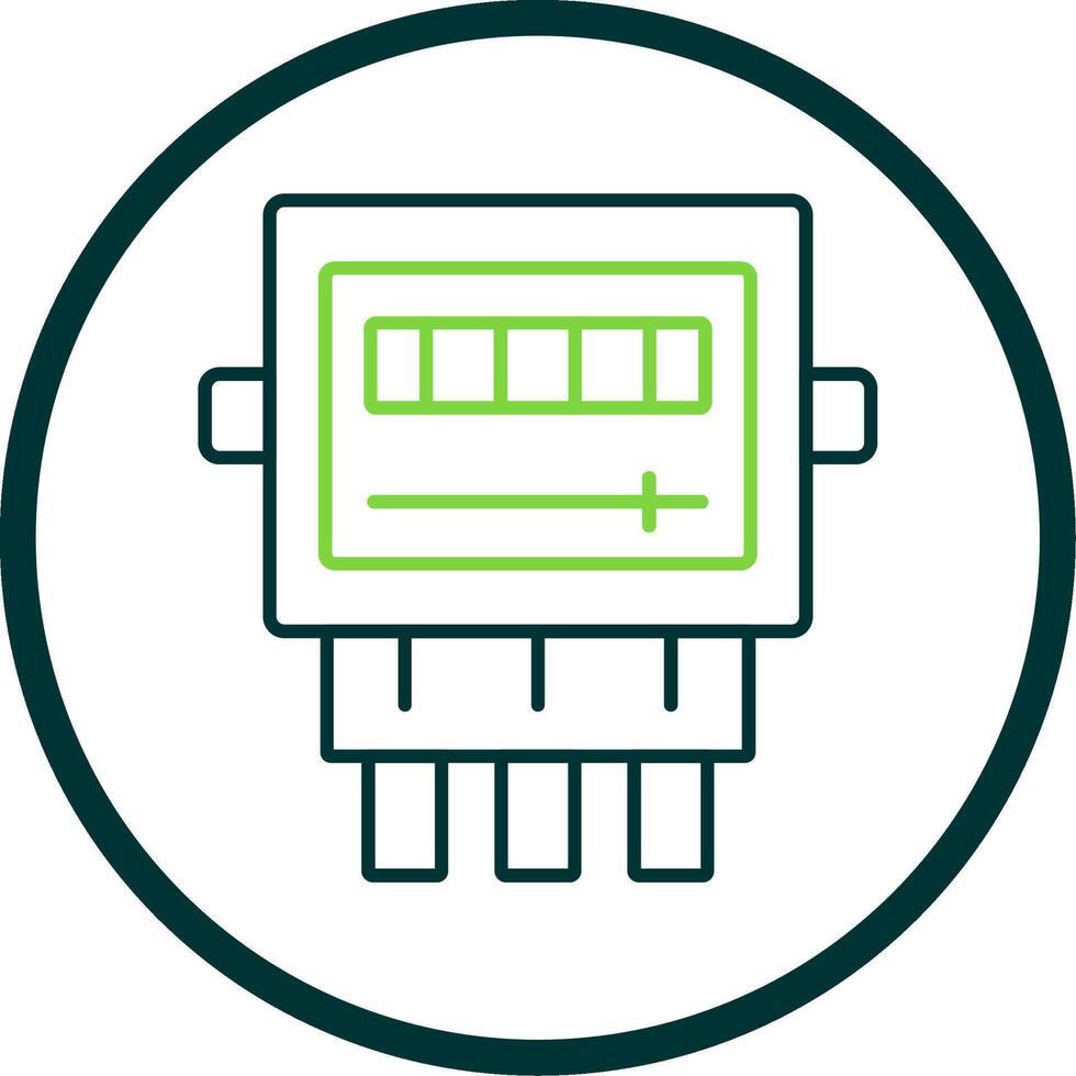 Electric Meter Line Circle Icon vector