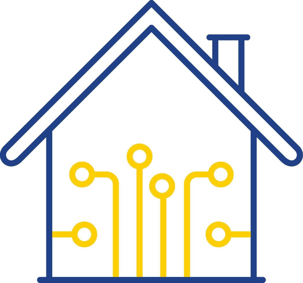 Smart Home Line Two Color Icon vector
