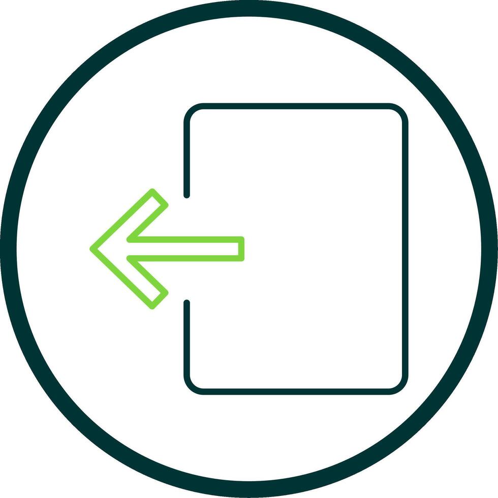 Exit Door Line Circle Icon vector