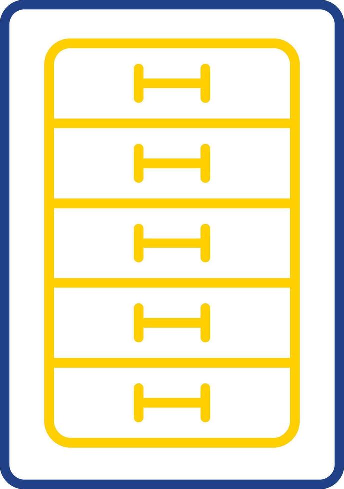 gabinete cajón línea dos color icono vector